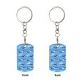 thumbnail image 2 of Goofa Blue Fish Printed Rectangular Metal Keychain Bag Charm Floral Charm for Purse Keys Metal Keyring Gift for Women Accessories, 2 of 7