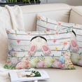 thumbnail image 2 of Easter Pillow Covers 12"x20", Spring Bunny Feet Eggs Floral Herb Wooden Plank Soft Brushed Microfiber Breathable Throw Pillow Covers, Decorative Pillowcase with Zipper for Couch Sofa Bedroom, 2 of 9