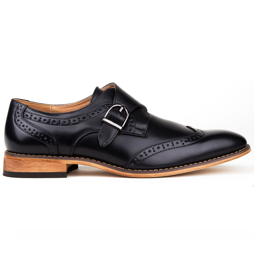 Gino Vitale Gino Vitale Men�s Single Monk Strap Wing Tip