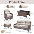 thumbnail image 6 of Jentlehouse 6 Pieces Outdoor Patio Furniture Set,Wicker Rattan Patio Sofa Set with Outdoor Rockers,Coffee Table and Ottomans,Outdoor Conversation Set for Poolside Balcony Backyard Porch, 6 of 12
