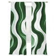thumbnail image 6 of Green Stripe Sheer Curtains for Living Room Bedroom Geometric White Wave Modern Ocean Sheer Curtains 84 Inch Long 2 Panels Set Light Filtering Curtain Window Treatments Drapes for Dining Room, 6 of 6