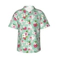 thumbnail image 2 of Xecao Bunny And Rose print Hawaiian shirt - a stylish short-sleeve button-down for men, perfect for casual beach and tropical outings., 2 of 9