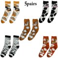 thumbnail image 2 of 5 Pair Fuzzy Crew Socks Cute Pattern Fleece Winter Socks Fluffy Slipper Socks, 2 of 10