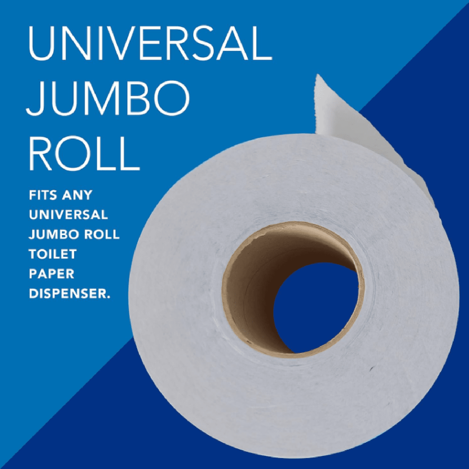 High-Capacity Jumbo Roll Bulk Toilet Paper, 2-Ply, White, Non-Perforated, Compact for Easy Storage (4 Rolls at 1,000' Each, 4,000'/Case)