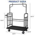 thumbnail image 2 of YOHKOH Hotel Luggage Cart, 1100LBS Heavy-Duty Bellman Trolley with 5" Wheels & Garment Rack, Rolling Commercial Cart for Hotels, Airports & Resorts, 2 of 8