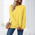 thumbnail image 4 of NOLDARES Womens Oversized Sweatshirts Fleece Sweaters Long Sleeve Crewneck Hoodies Fall Solid Color Drop Shoulder Pullovers,Yellow,XXL, 4 of 7