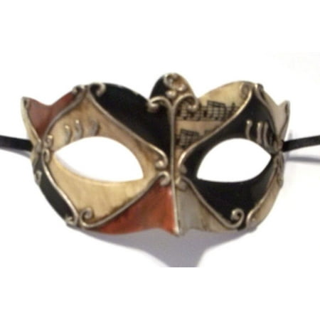 Brown Black Silver Colombina Masquerade Mardi Gras Venetian Mask