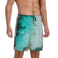 thumbnail image 2 of Yiaed Turquoise Beach Kayaking for Men's Soft Sleep Pajama Short Lounging Pajama Shorts-4X-Large, 2 of 6