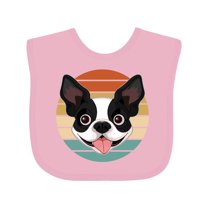 Inktastic Boston Terrier Dog Retro Sunset Boys or Girls Baby Bib