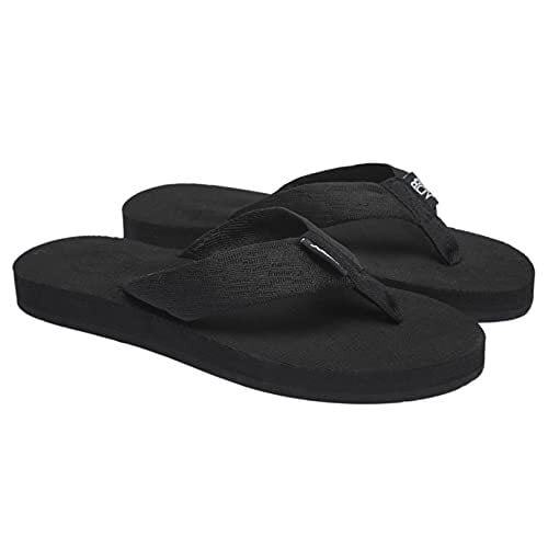 WOTTE Women's Flip Flops Classical Comfortable II Non Slip Yoga Mat Thong  Sandals, Mush Black Size 10 