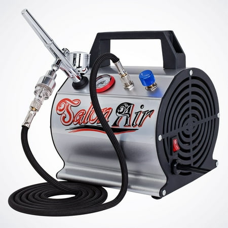 All-in-One Dual Action Airbrush & Air Compressor Kit Hobby Auto Nail Art (Best Airbrush Compressor 2019)