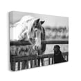 thumbnail image 3 of Stupell Industries Dog & Horse Farm Animal Friends Monochrome Photography Photograph Gallery Wrapped Canvas Print Wall Art, Design by James Dobson, 3 of 5