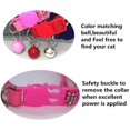 thumbnail image 2 of Collar de gato básico ajustable con diamantes brillantes con campana para gatito niña niño pequeño mediano collar de perro hebilla de seguridad collar de gato collar de mascota diamantes de imitación brillantes (rosa, XS) Rojo Verde MX-0128395FYD, 2 of 5