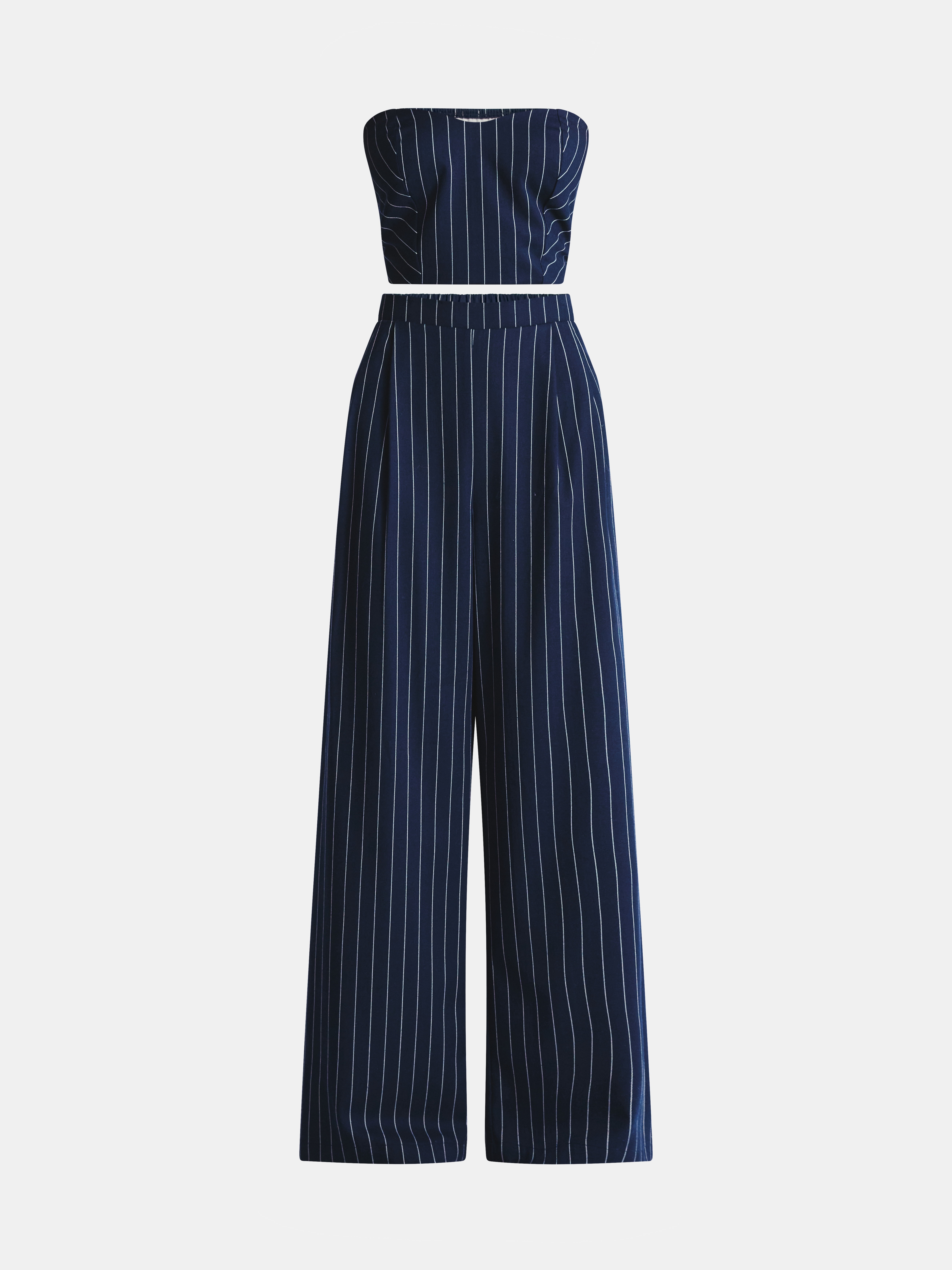 No Boundaries Sweetheart Neck Tube Top and Wide Leg Pants Set, 2-Piece, Women's