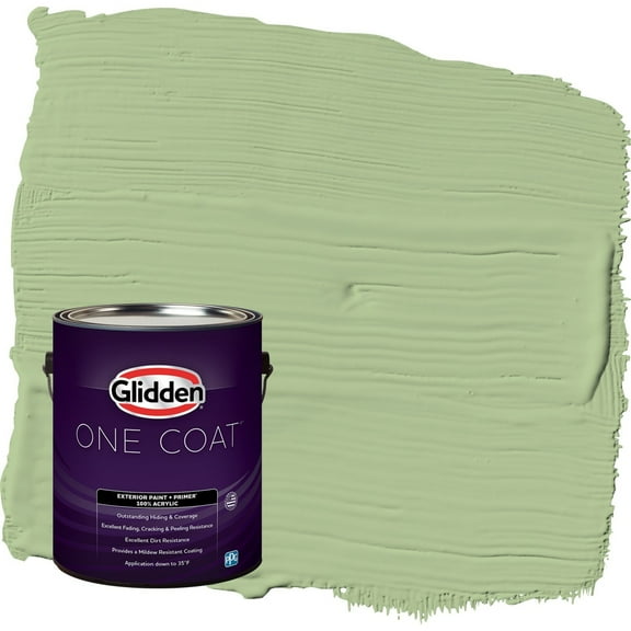 Glidden One Coat Harmonious / Green Flat Exterior Paint with Primer, 1 Gallon
