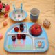 thumbnail image 3 of 5 Pcs / set Bamboo Fiber 4 Slots Children Tableware Dishes Dinnerware (Giraffe), 3 of 4