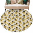 thumbnail image 2 of Round Area Rug 6 Ft, Summer Pineapple Washable Non-Slip Circle Carpet for Living Room/Bedroom, Retro Country Tropical Plants Fruit Low-Profile Indoor Mats Collection Rugs for Residential, 2 of 7
