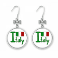 thumbnail image 1 of Italy National Flag Green Pattern Bow Earrings Drop Stud Pierced Hook, 1 of 3