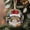 Manx, variant on 89Bloom Pixie-Bob Cat Santa Hat Mosaic Art Round Ceramic Christmas Ornament Cat Lover Gift