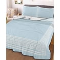 thumbnail image 2 of Quilts Queen Size, Aqua Geometric Soft Comforter Bedding Set for Bed, White Greek Key Design Abstract Modern Art Lightweight Quilted Bedspread with Pillow Cover(2 Pieces) for All Season, 90x96 Inch, 2 of 6