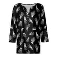 thumbnail image 5 of Halloween Henley Tops for Women 3/4 Sleeve Pumpkin Ghost V Neck T Shirts Funny Graphic Tshirts Halloween Costumes, 5 of 5