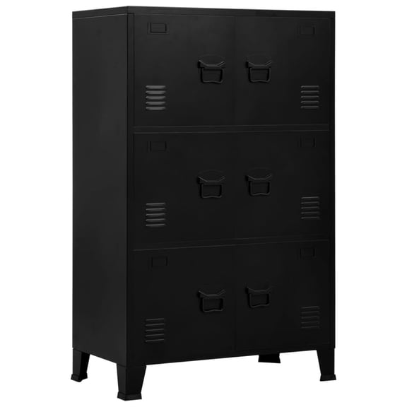 Casafoyer Filing Cabinet with 6 Doors Industrial Black 29.5"x15.7"x47.2" Steel
