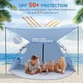 thumbnail image 5 of Aship Beach Tent, Spacious 4-5 Person Sun Shelter with Canopy, 360° Air Circulation UPF 50+ UV Protection Waterproof Portable Lightweight Tent for Beach Dark Blue, 5 of 10