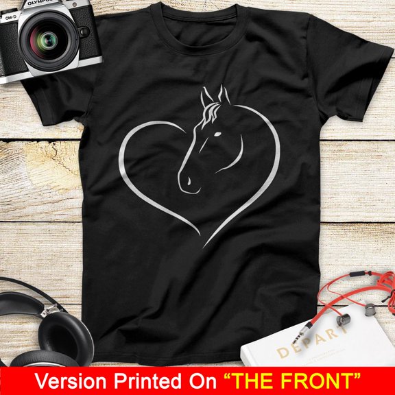 Horse Heart Love Shirt Horse Lover Animal Lover Shirt Horse Shirt Gift for Women Men Girls Teens T-Shirt