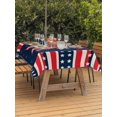thumbnail image 3 of Outdoor Tablecloth with Umbrella Hole for Patio/Picnic/Party/Camping, Anniversary Waterproof Table Cloth Rectangle Table Cover Washable, America Freedom Bow Ribbon Navy Blue Red (54"x 80"), 3 of 9