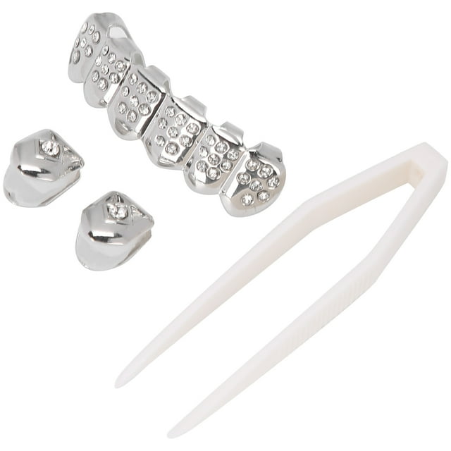 Teeth Decoration,Plating Teeth Brace Set Gold Teeth Brace Metal Teeth Brace User-Friendly Design
