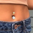 thumbnail image 4 of Navel Ring Cubic Zircon Charming Stainless Steel Belly Button Body Piercing Jewelry for Women, 4 of 9