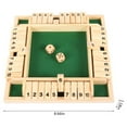 thumbnail image 2 of 1-4 Players Shut The Box Dice Game,Classic 4 Sided Wooden Board Game with 10 Dice and Instructions for Kids Adults, Tabletop Version,8.6 inch, 2 of 11
