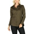 thumbnail image 5 of KOGMO Women's Basic Long Sleeve Button Down Shirts Office Work Blouse Regular Fit (S-3X), 5 of 8