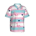 thumbnail image 2 of Fotbe Flamingo1 Hawaiian Shirt For Men Unisex Summer Beach Casual Short Sleeve Cotton Linen Button Down Shirts-Small, 2 of 9