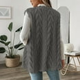 thumbnail image 4 of Women's Fleece Vest Double-Sided Velvet Cardigan Pocket Round Neck Sleeveless (Dark Gray XL), 4 of 8