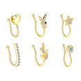 thumbnail image 1 of 6pcs Fake Nose Ring Hoop, Clip On Stainless Steel Fake Nose Rings Jewelry, Nose Ring Hoop Nose Rings For Women Men, 1 of 5