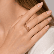 2PCS Adjustable Green CZ Stackable Rings for Women, Gold Tone Copper Ring Set