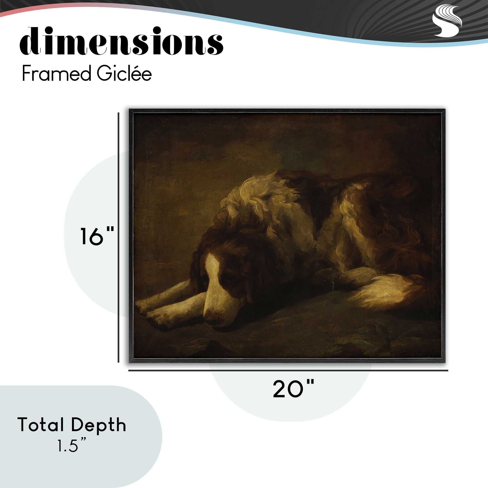 Stupell Industries Dim Lighted Classic Dog Black Framed Giclee Art, design by Lil' Rue