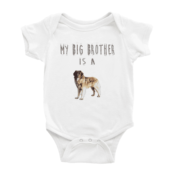 My Big Brother Is A Leonberger Dog Cute Baby Clothing Bodysuits Boy Girl Unisex