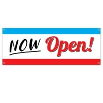 Now Open 13 oz Banner | Non-Fabric | Heavy-Duty Vinyl Single-Sided With Metal Grommets