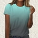 thumbnail image 1 of mfyjkho Tops Bohemios Para Mujer, Camiseta Informal De Manga Corta Con Cuello Redondo Y Estampado Degradado Para Mujer Tops Para Hacer Ejercicio Para Mujer S, 1 of 4