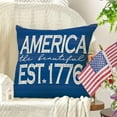 thumbnail image 6 of Happy 4th of July Patriotic Decorative Throw Pillow Covers 18 x 18 Set of 4, Cartoon Mouse America The Beautiful EST. 1776 Cushion Case Decor, Red Blue Firework American USA Home Decoration, 6 of 6