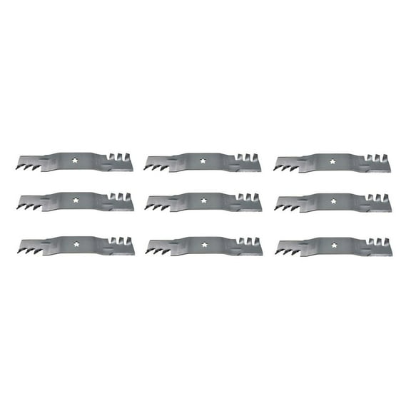 (9) Toothed Mower Blades Fits Husqvarna Riding Mowers 54" Deck 187255 187254