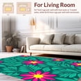 thumbnail image 2 of ODIKA 2'x3' Machine Washable Non-Slip Area Rug, Tropical Canopy Exotic Foliage High Traffic Rug, Pink, 317020, 2 of 7