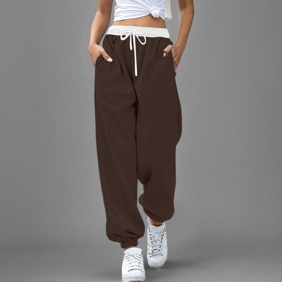 SNKSDGM Women's Plus Cargo Pants Women Baggy Plus Size Black Pants for Women Dressy Wedding Women Bottom Sweatpants Joggers Pants Workout High Waisted Yoga Pants with Pockets