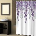 thumbnail image 2 of Fabric Shower Curtain, Purple Eucalyptus Leaves Watercolor Plants Shower Curtains with 12 Hooks Waterproof Machine Washable Bath Curtains for Bathroom,54 x 78in, 2 of 6