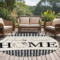 thumbnail image 4 of Farmhouse Home Round Area Rug 7 FT,Non Slip Living Room Area Carpet,Black Plaid Vintage Wood Grain Butterfly Washable Soft Circular Rug Floor Carpet for Bedside Office Play Room Classroom, 4 of 9