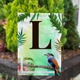 thumbnail image 4 of America Forever Tropical Summer Monogram Garden Flag Letter L 12.5 x 18 inches Palm Leaves Hibiscus Coastal Bird Double Sided Vertical Outdoor Yard Lawn Decorative Red Floral Garden Flag, 4 of 5