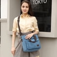 thumbnail image 3 of Sunyuer Canvas Tote Bag for Women, Crossbody Bag Handbag with Zipper Shoulder Bag for Shopping Travel Work, 3 of 6