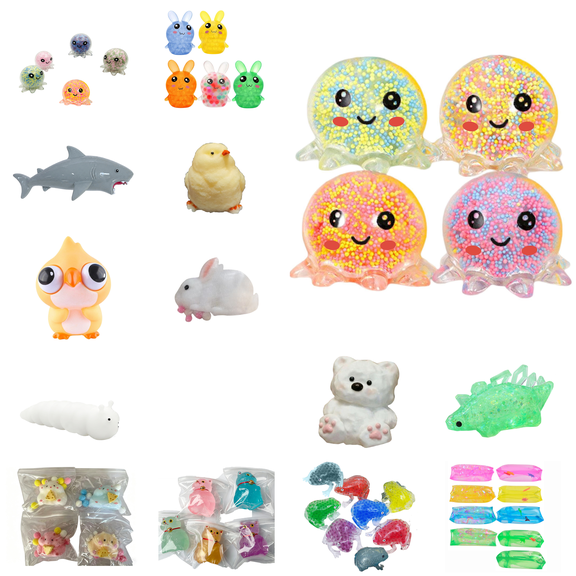 Octopus Squishy Toy (Random Color), Slow Rising Stress Relief Fidget Toy, Cute Sensory Squeeze Ball for Travel Classroom Prizes Office Home Desk Decor, Adorable Gift for Kids Adults (1PC)